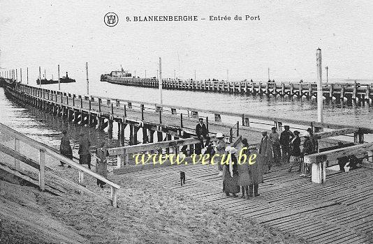 ancienne carte postale de Blankenberge Entrée du Port