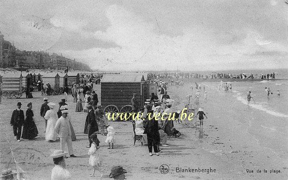 ancienne carte postale de Blankenberge Vue de la plage