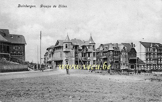 ancienne carte postale de Duinbergen Groupe de Villas