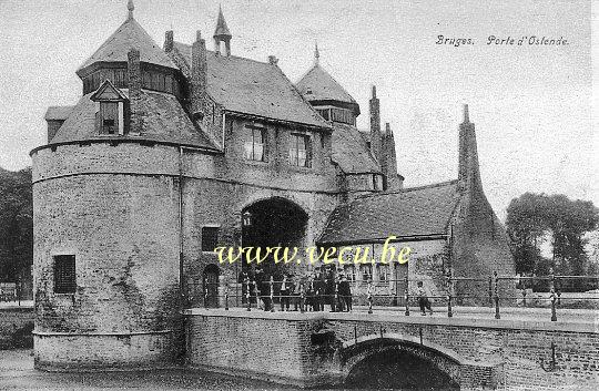 ancienne carte postale de Bruges Porte d'Ostende