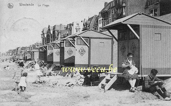 ancienne carte postale de Westende La Plage