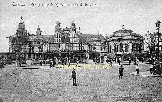 ancienne carte postale de Ostende Vue générale du Kursaal du côté de la ville