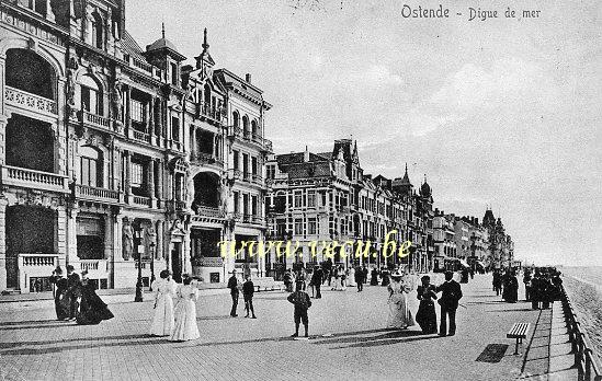 ancienne carte postale de Ostende Digue de mer
