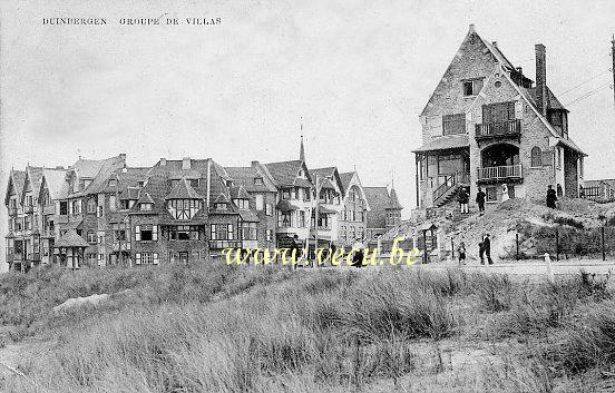 ancienne carte postale de Duinbergen Groupe de Villas