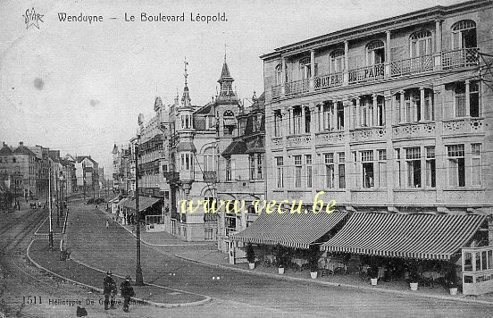 ancienne carte postale de Wenduyne Le Boulevard Léopold