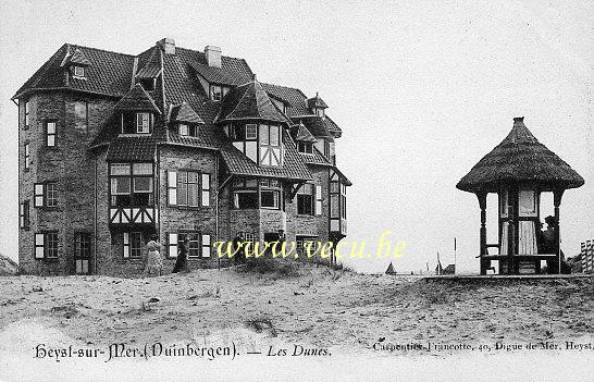 ancienne carte postale de Duinbergen Les Dunes