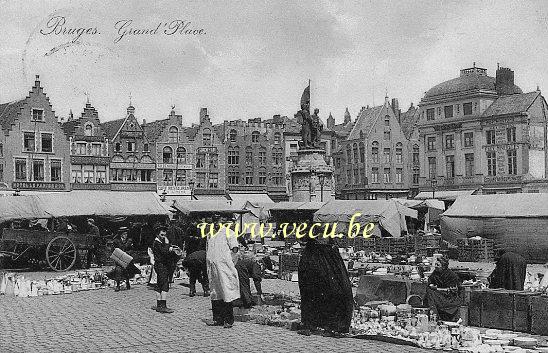 ancienne carte postale de Bruges Grand'Place