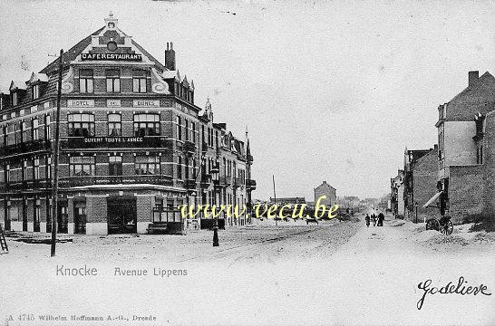 ancienne carte postale de Knokke Avenue Lippens