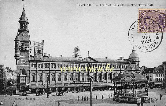 ancienne carte postale de Ostende L'Hôtel de Ville