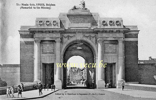 ancienne carte postale de Ypres The Menin Gate (Memorial to the Missing)