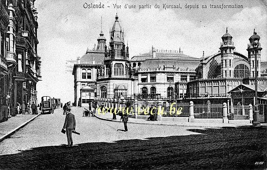 ancienne carte postale de Ostende Vue d'une partie du Kursaal, depuis sa transformation