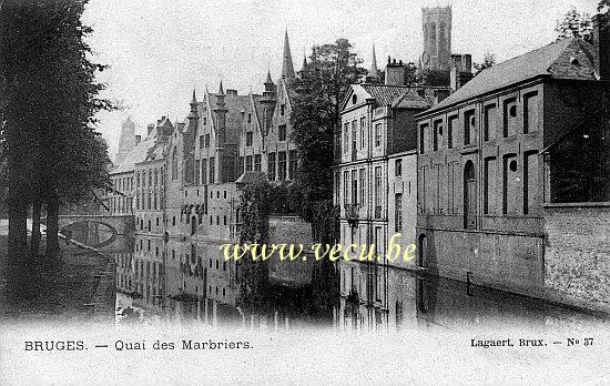 ancienne carte postale de Bruges Quai des marbriers