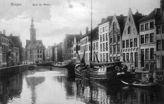 ancienne carte postale de Bruges Quai du Miroir