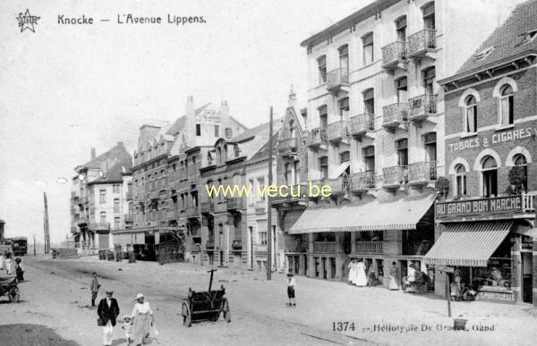 ancienne carte postale de Knokke L'avenue Lippens