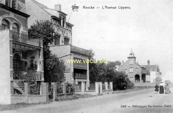 ancienne carte postale de Knokke L'avenue Lippens