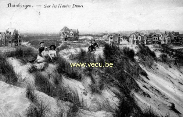 ancienne carte postale de Duinbergen Sur les  Hautes Dunes