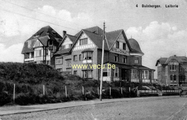 ancienne carte postale de Duinbergen Laiterie. Hôtel du Châlet