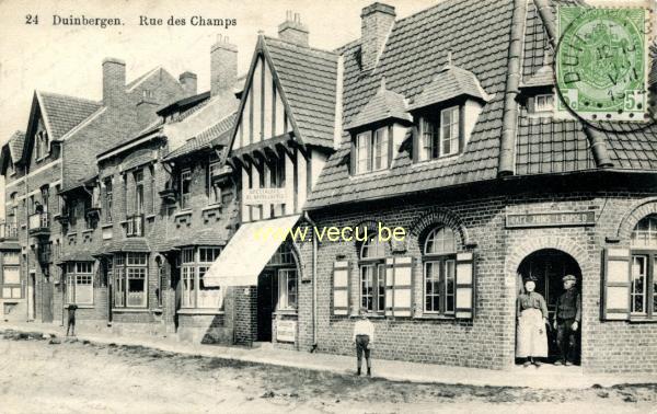 ancienne carte postale de Duinbergen Rue des champs