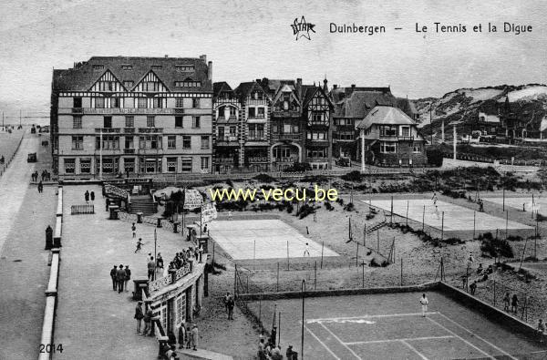 ancienne carte postale de Duinbergen Le Tennis et la digue