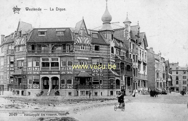 ancienne carte postale de Westende La Digue