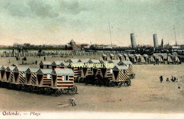 ancienne carte postale de Ostende Plage