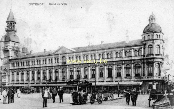 ancienne carte postale de Ostende Hôtel de ville