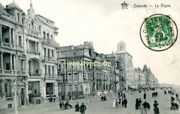 ancienne carte postale de Ostende La Digue