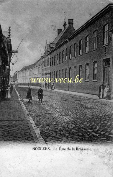 ancienne carte postale de Roulers La rue de la brasserie