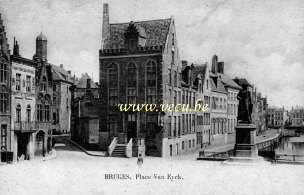 postkaart van Brugge Zicht op het Jan van Eyckplein