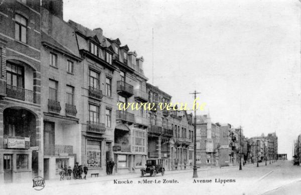 ancienne carte postale de Knokke Avenue Lippens