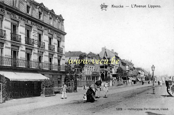 ancienne carte postale de Knokke L'avenue Lippens