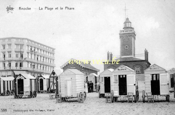 ancienne carte postale de Knokke La Plage et le Phare