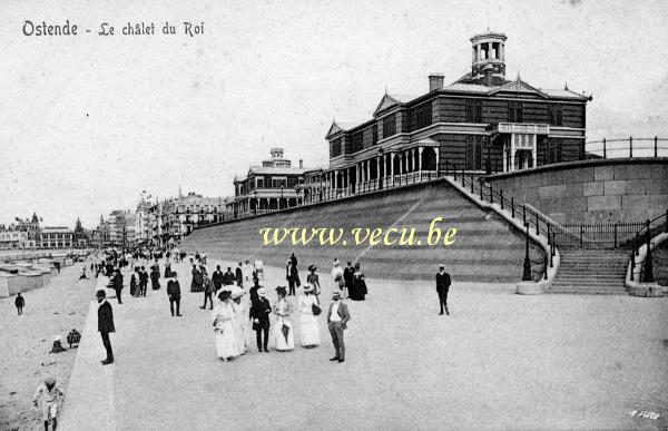 ancienne carte postale de Ostende Le châlet du Roi