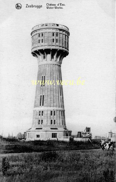 ancienne carte postale de Zeebruges Château d'eau