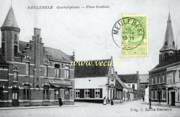 ancienne carte postale de Meulebeke Place Goethals