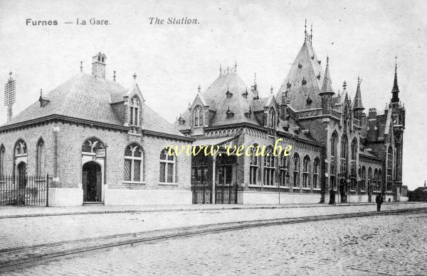 ancienne carte postale de Furnes La Gare