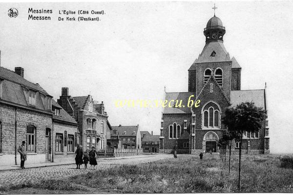 postkaart van Mesen De kerk (Westkant)