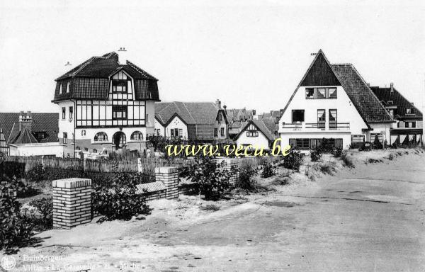 ancienne carte postale de Duinbergen Villas la caravelle et Miche