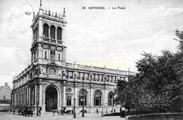 ancienne carte postale de Ostende La Poste