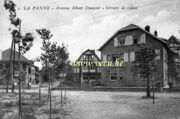 ancienne carte postale de La Panne Avenue Albert Dumont - groupe de villas