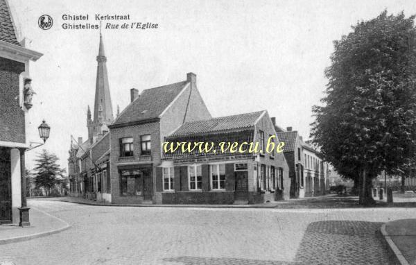 ancienne carte postale de Gistel Rue de l'église