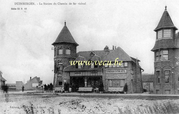 ancienne carte postale de Duinbergen La station du chemin de fer vivinal