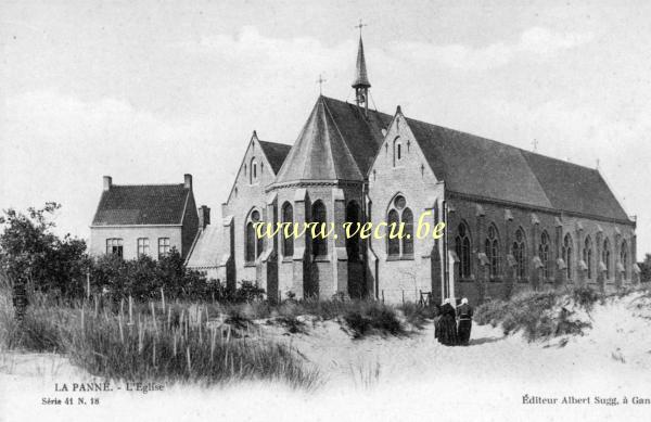 postkaart van De Panne L'église