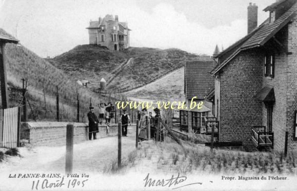 ancienne carte postale de La Panne Villa Vos
