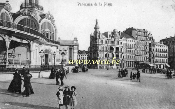 ancienne carte postale de Ostende Panorama de la plage