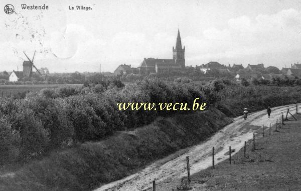 ancienne carte postale de Westende Le village
