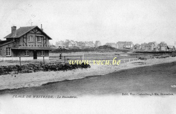 ancienne carte postale de Westende La buanderie