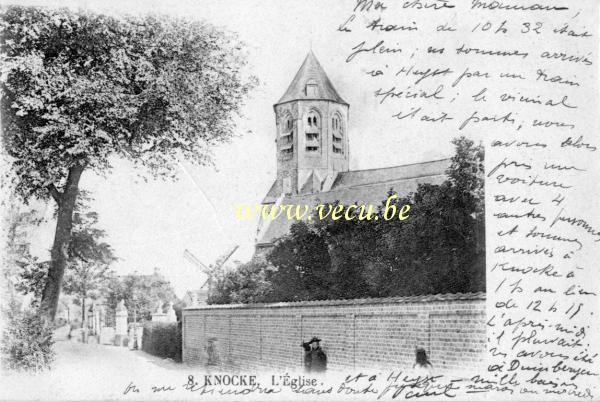 ancienne carte postale de Knokke L'église