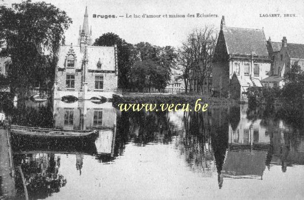 postkaart van Brugge Minnewater en Sashuis