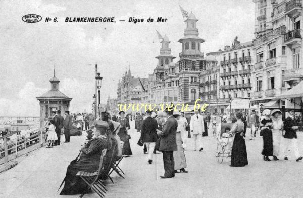 ancienne carte postale de Blankenberge Digue de Mer